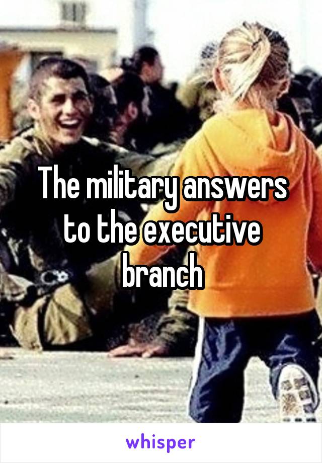 The military answers to the executive branch