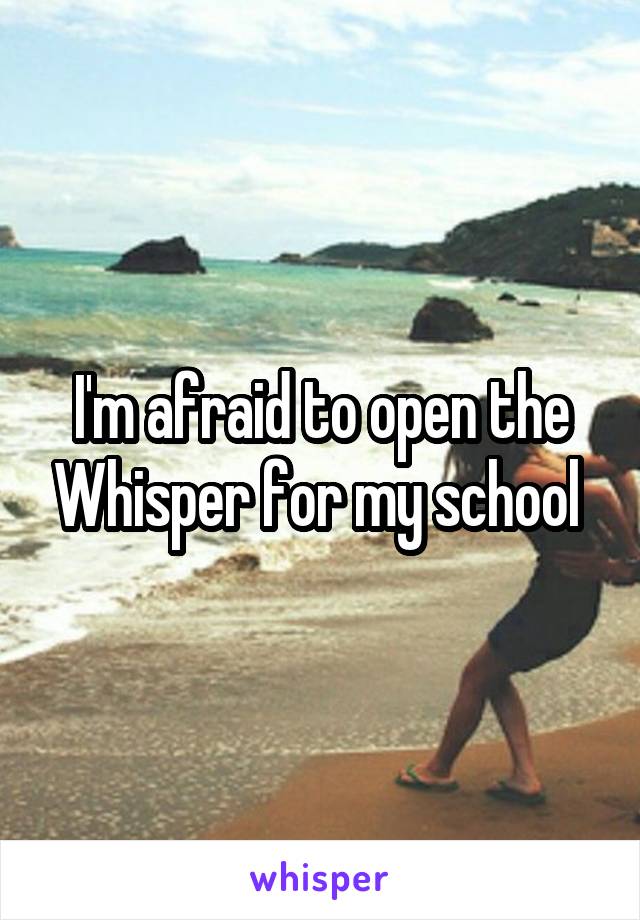 I'm afraid to open the Whisper for my school 