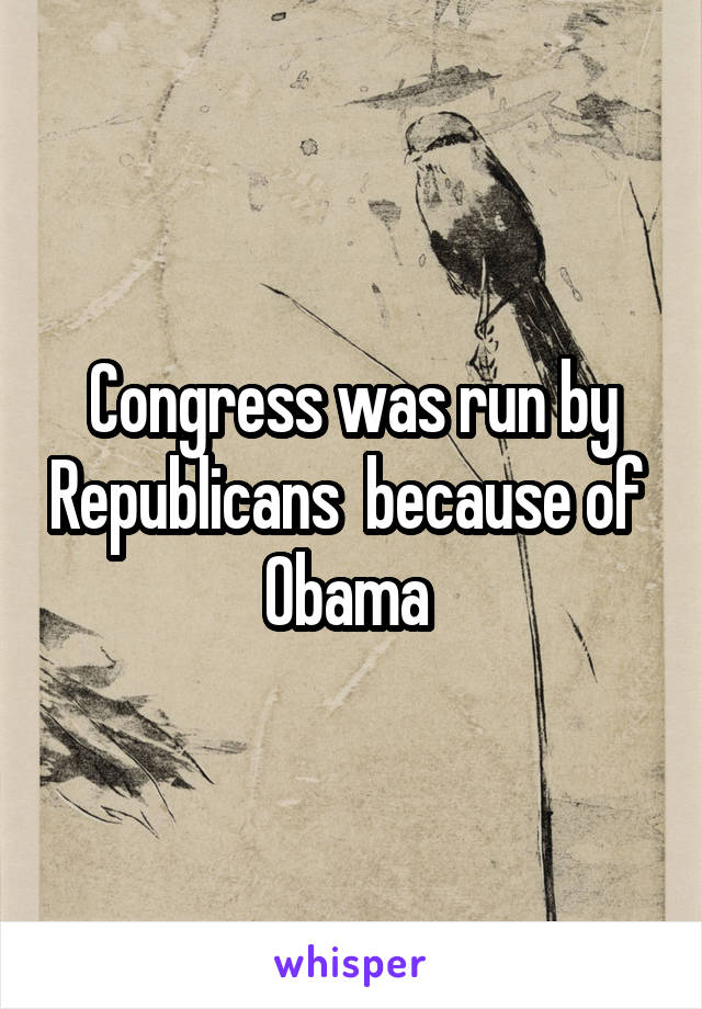 Congress was run by Republicans  because of  Obama 