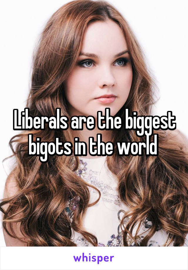 Liberals are the biggest bigots in the world 