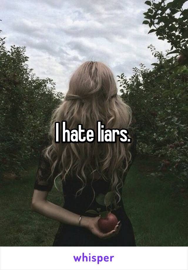 I hate liars. 
