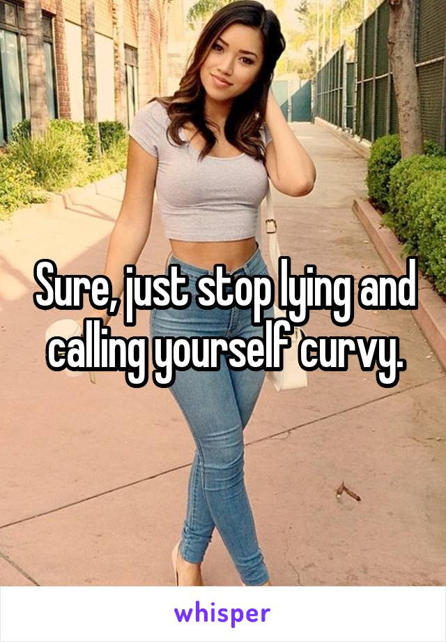 Sure, just stop lying and calling yourself curvy.
