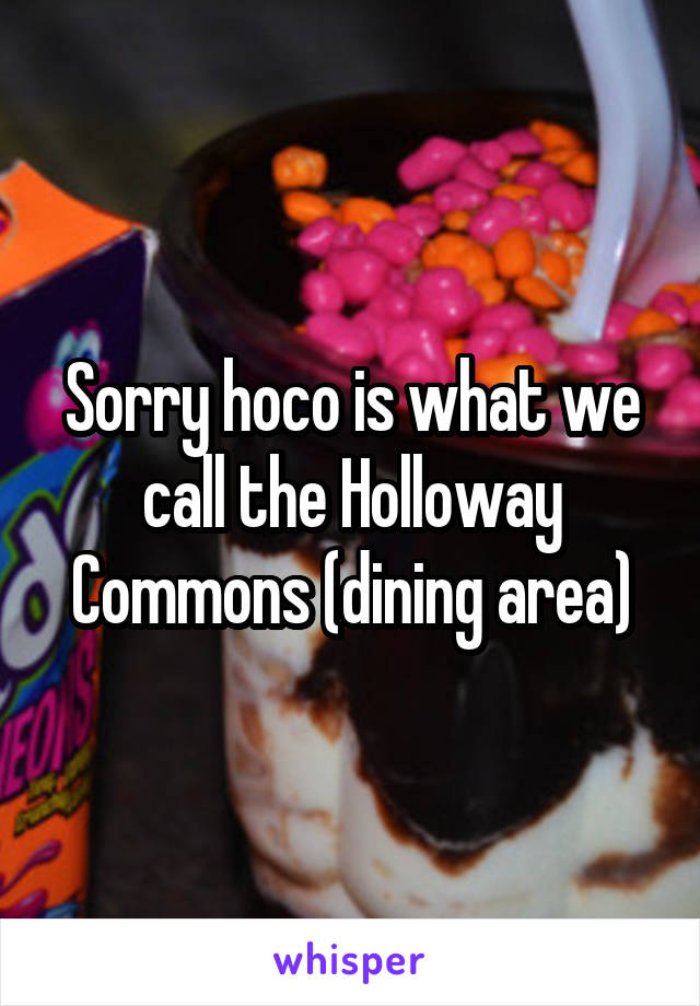 Sorry hoco is what we call the Holloway Commons (dining area)