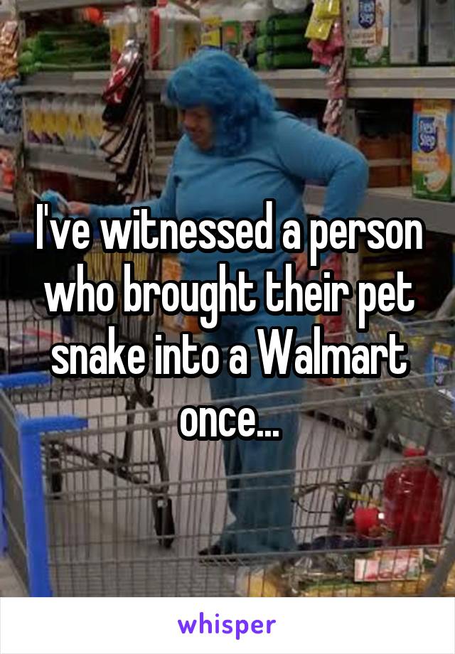 I've witnessed a person who brought their pet snake into a Walmart once...