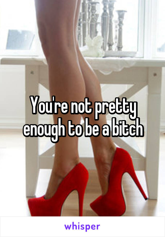 You're not pretty enough to be a bitch