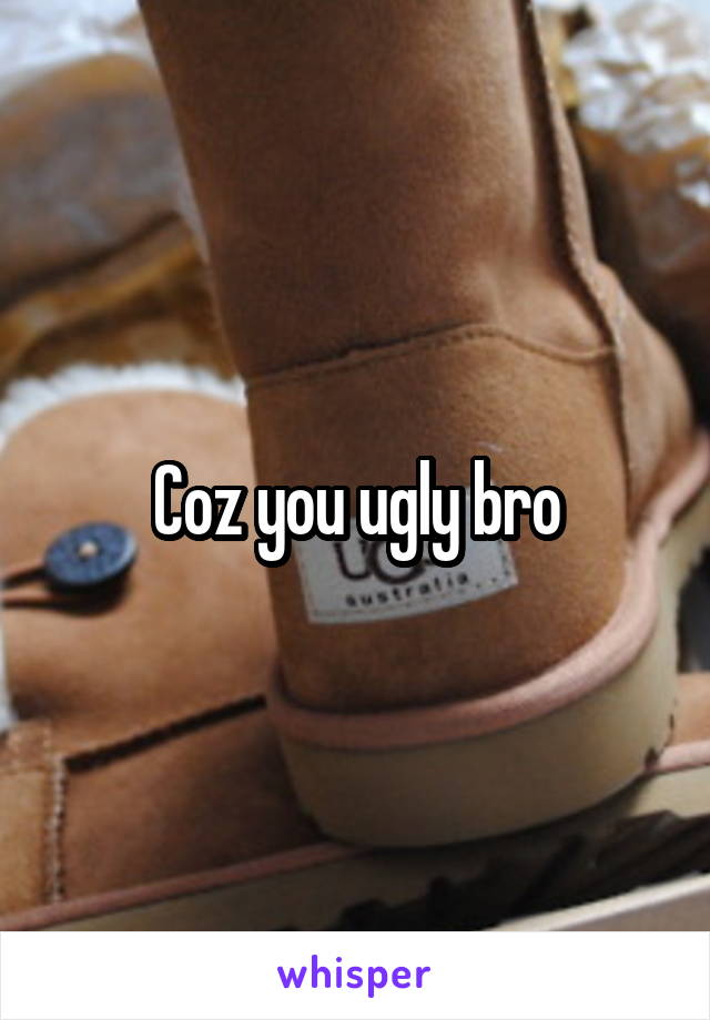 Coz you ugly bro