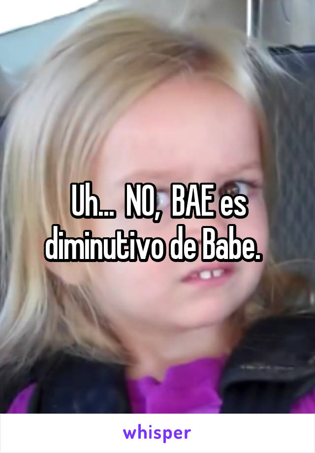 Uh...  NO,  BAE es diminutivo de Babe.  