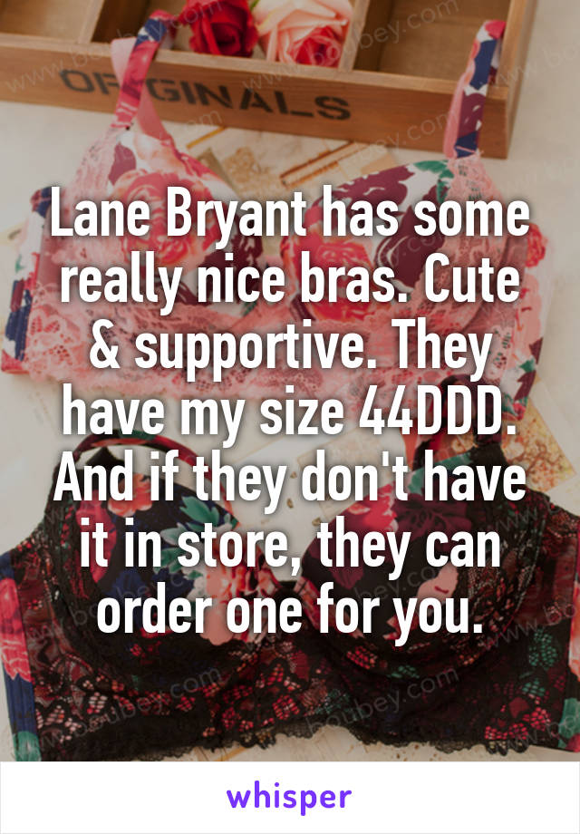 Lane Bryant has some really nice bras. Cute & supportive. They have my size 44DDD. And if they don't have it in store, they can order one for you.