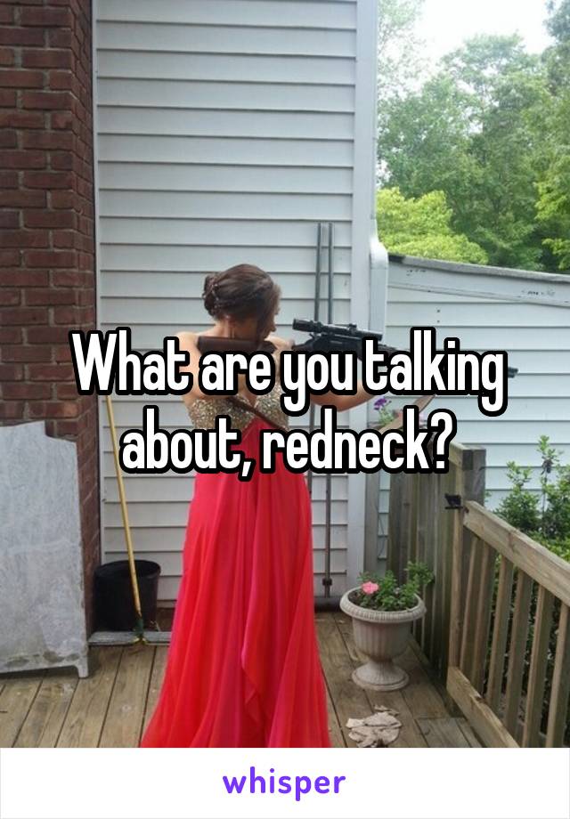 What are you talking about, redneck?