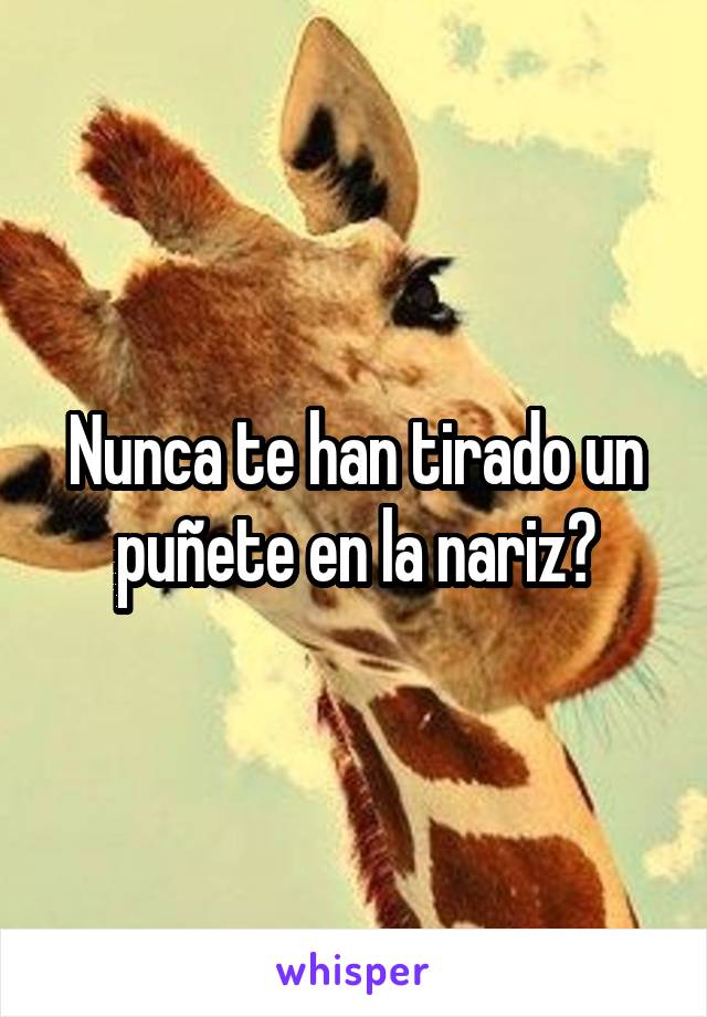 Nunca te han tirado un puñete en la nariz?