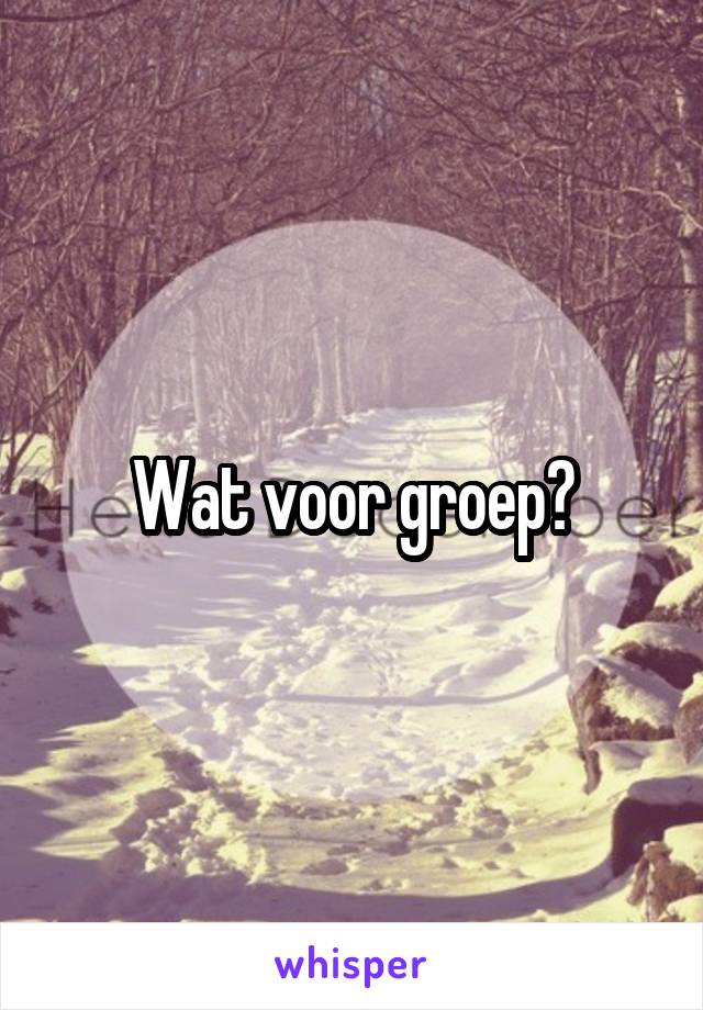 Wat voor groep?