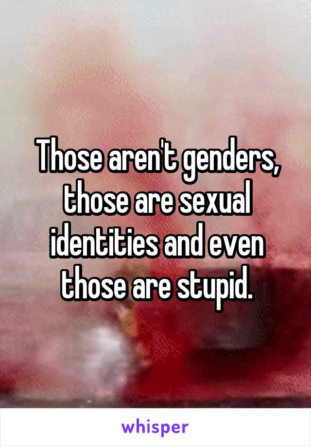 Those aren't genders, those are sexual identities and even those are stupid.