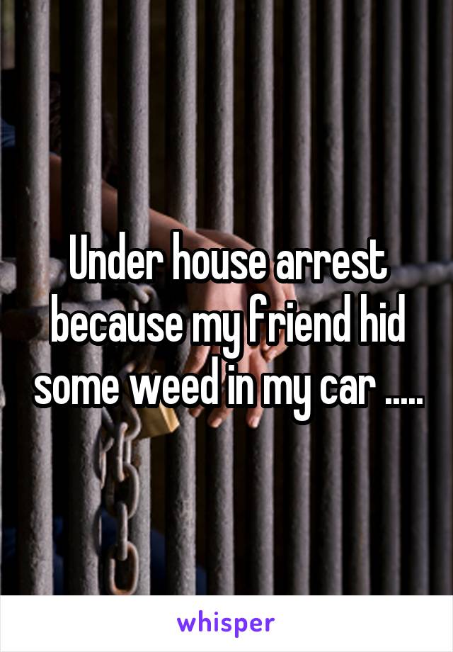 Under house arrest because my friend hid some weed in my car .....