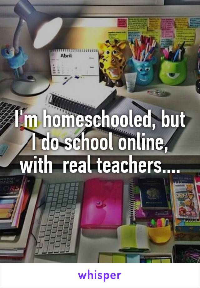 I'm homeschooled, but I do school online, with  real teachers....