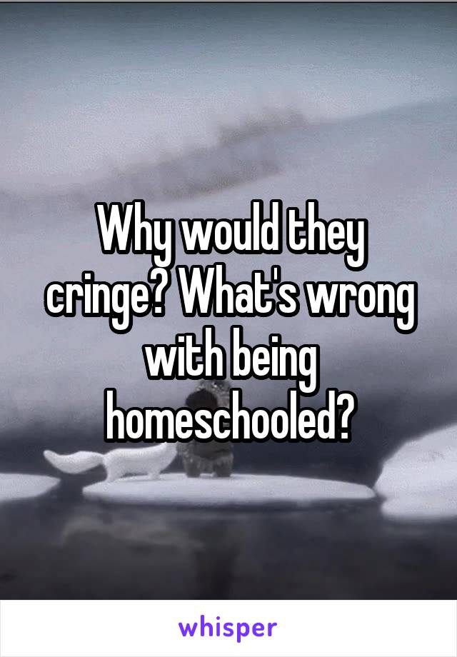 Why would they cringe? What's wrong with being homeschooled?