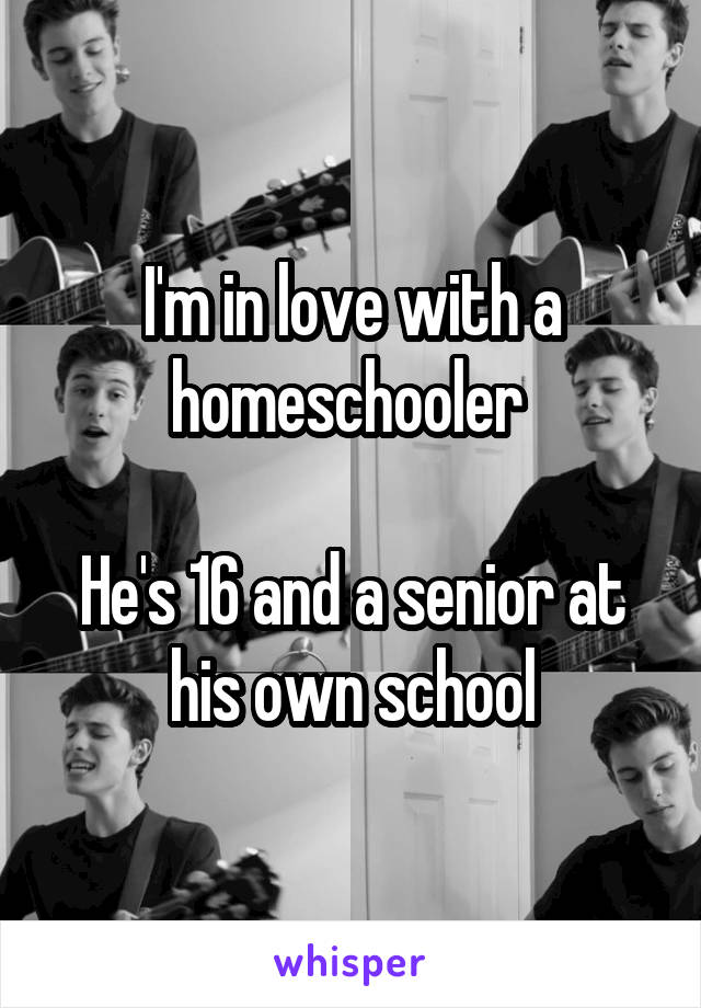 I'm in love with a homeschooler 

He's 16 and a senior at his own school