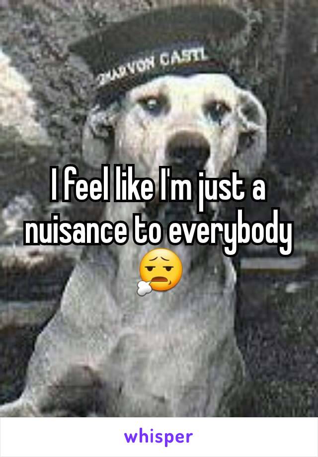 I feel like I'm just a nuisance to everybody 😧