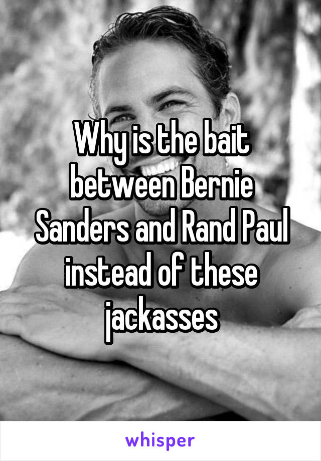 Why is the bait between Bernie Sanders and Rand Paul instead of these jackasses