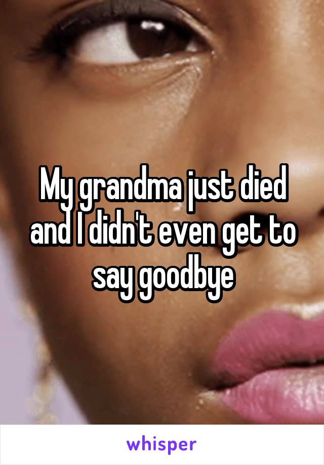 My grandma just died and I didn't even get to say goodbye