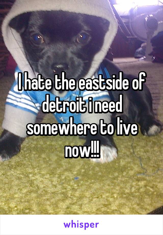 I hate the eastside of detroit i need somewhere to live now!!!