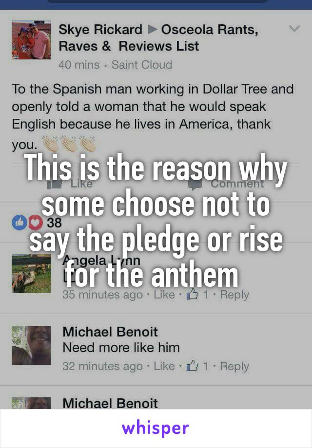 This is the reason why some choose not to say the pledge or rise for the anthem 