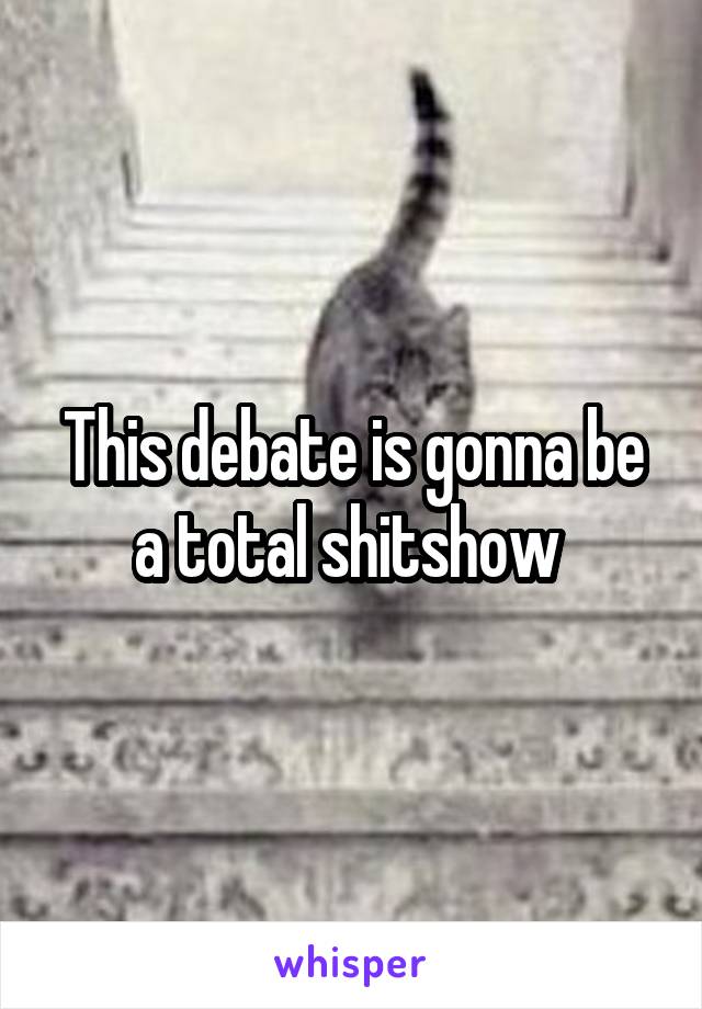 This debate is gonna be a total shitshow 