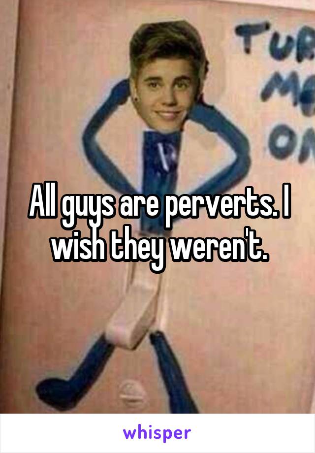 All guys are perverts. I wish they weren't.