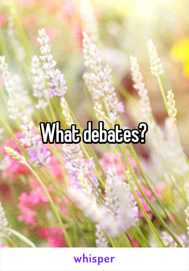 What debates? 