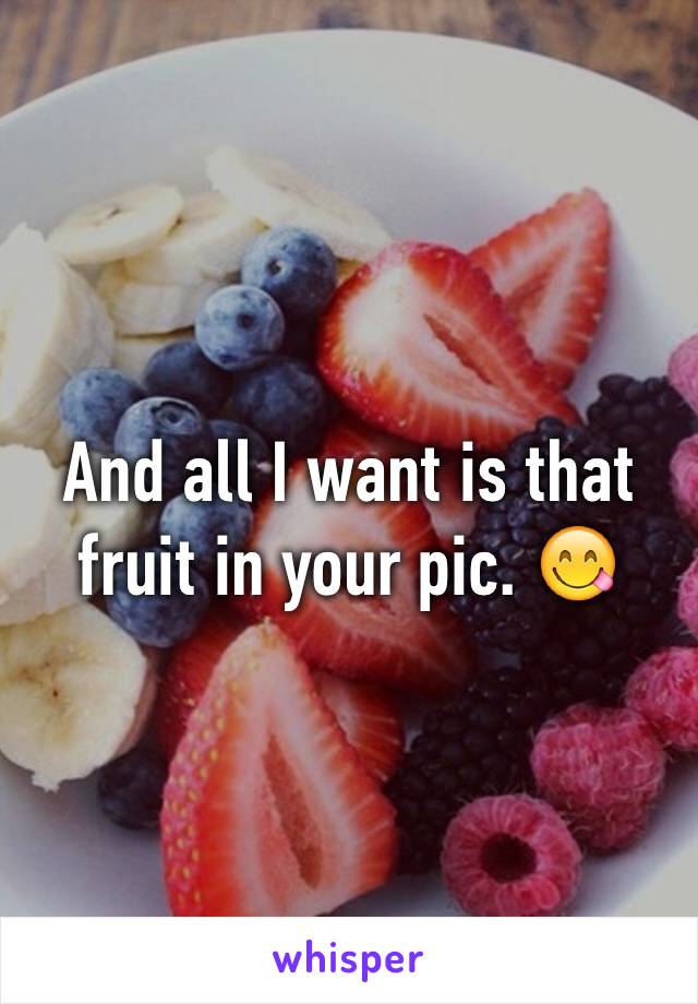 And all I want is that fruit in your pic. 😋