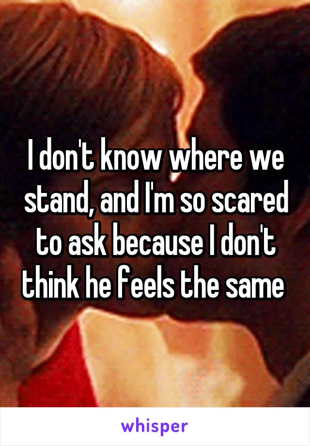 I don't know where we stand, and I'm so scared to ask because I don't think he feels the same 