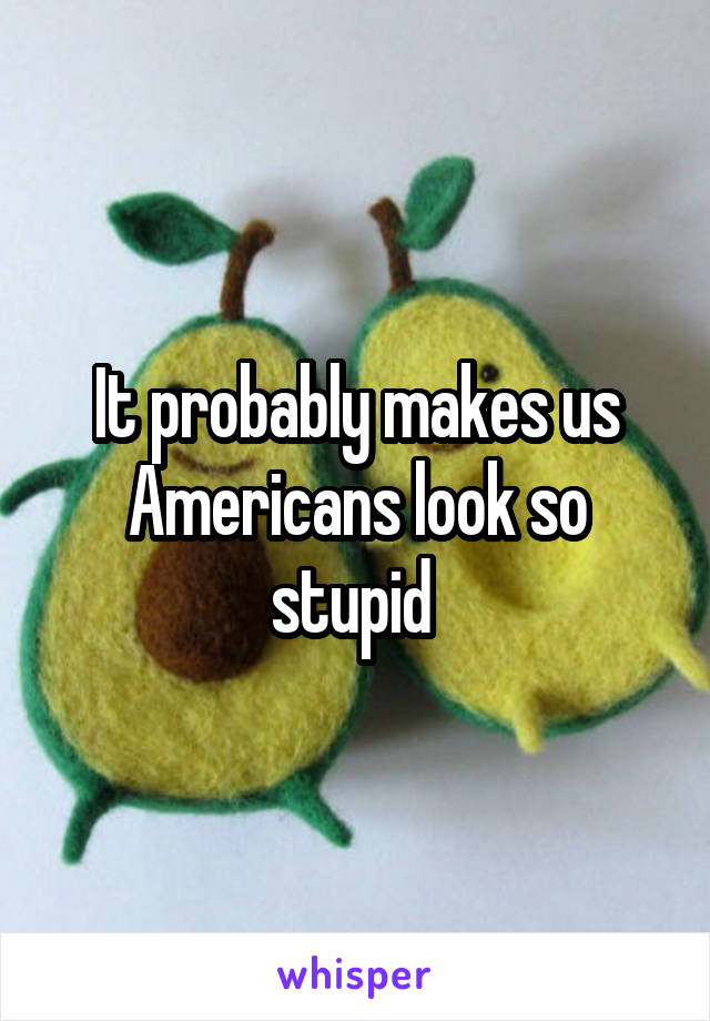 It probably makes us Americans look so stupid 