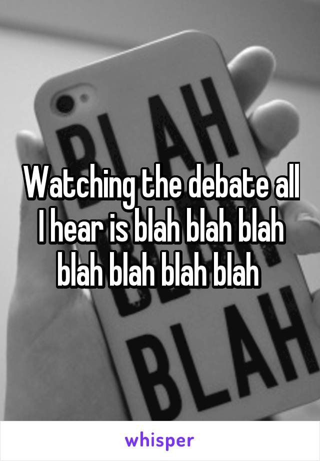 Watching the debate all I hear is blah blah blah blah blah blah blah 