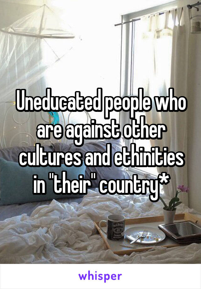 Uneducated people who are against other cultures and ethinities in "their" country*