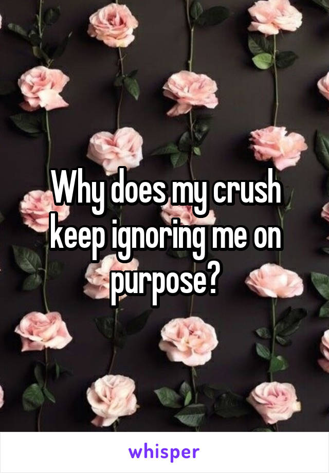 Why does my crush keep ignoring me on purpose?