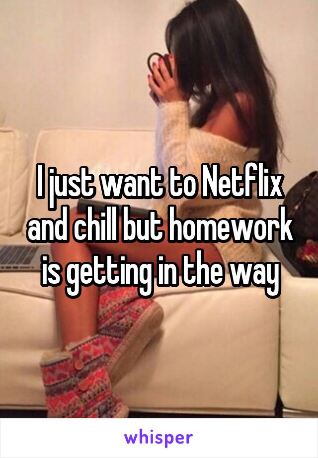 I just want to Netflix and chill but homework is getting in the way