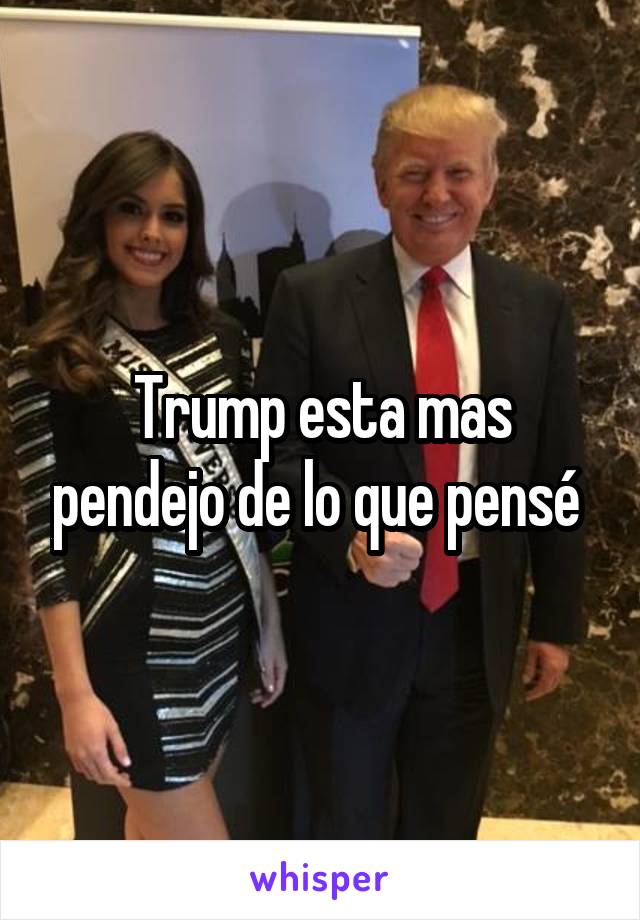 Trump esta mas pendejo de lo que pensé 