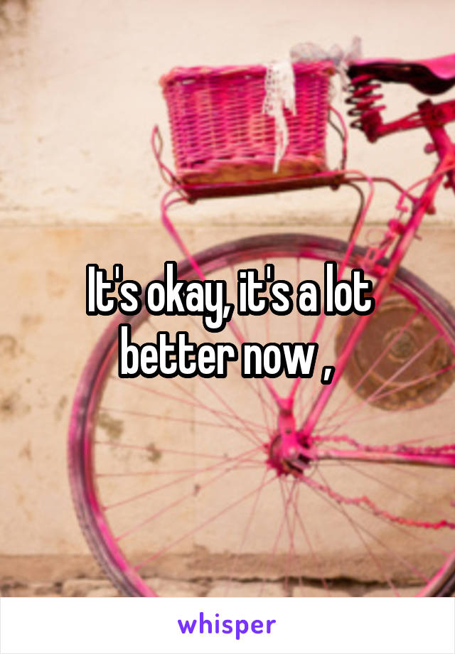 It's okay, it's a lot better now , 