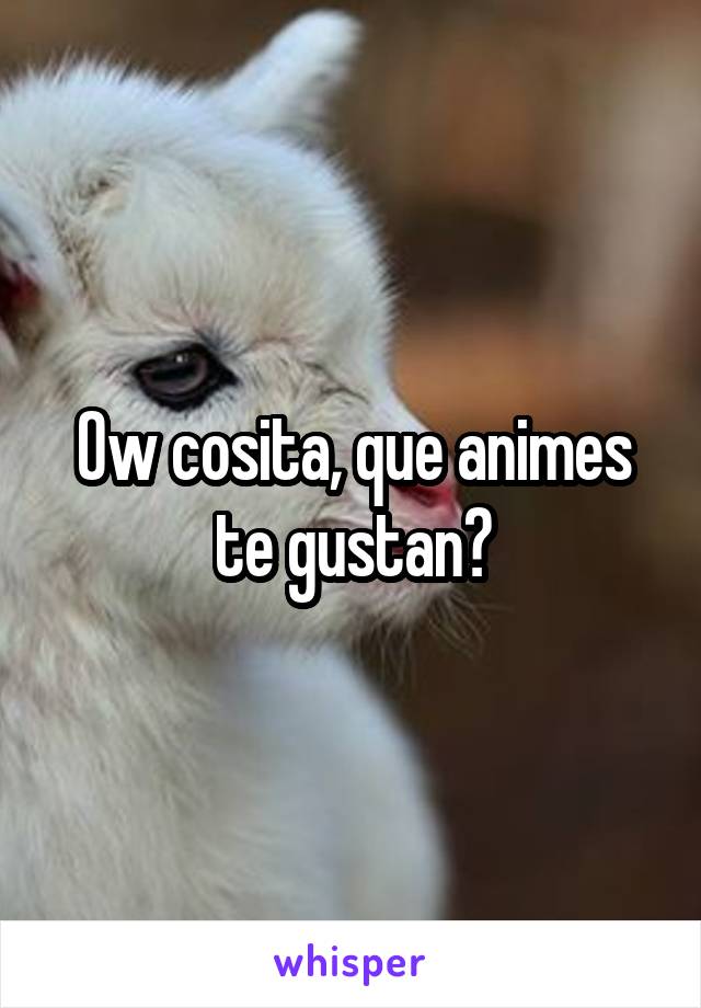 Ow cosita, que animes te gustan?