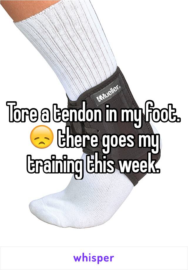 Tore a tendon in my foot. 😞 there goes my training this week. 