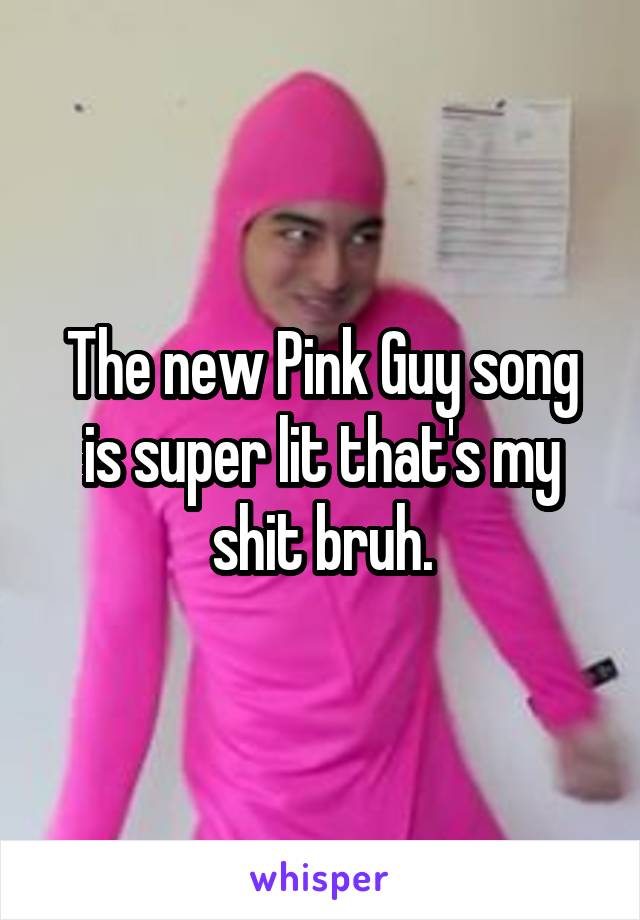 The new Pink Guy song is super lit that's my shit bruh.