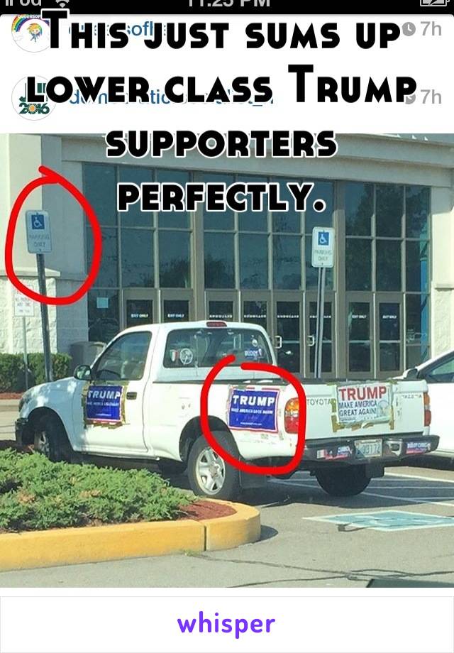 This just sums up lower class Trump supporters perfectly.