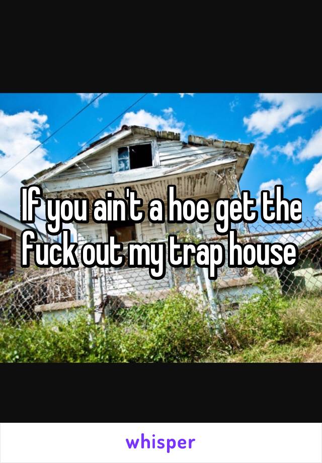 If you ain't a hoe get the fuck out my trap house 