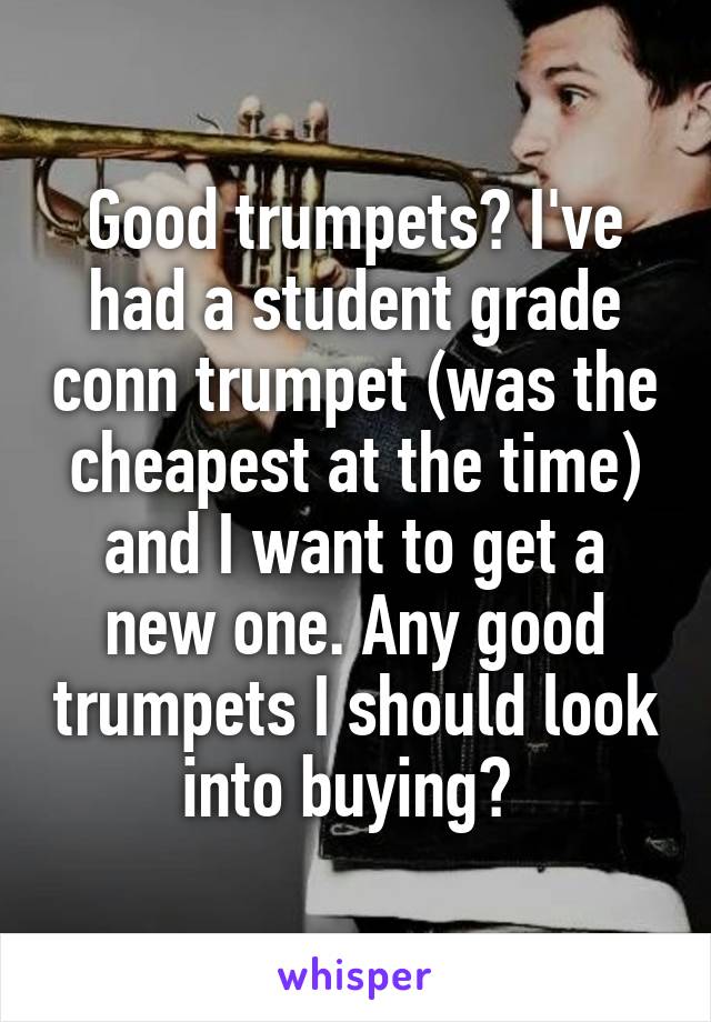 Good trumpets? I've had a student grade conn trumpet (was the cheapest at the time) and I want to get a new one. Any good trumpets I should look into buying? 