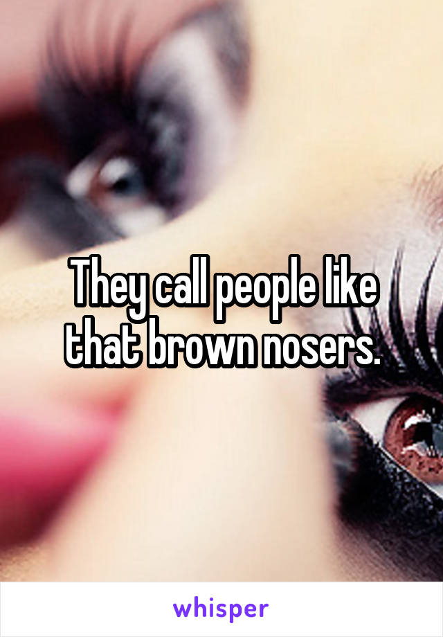 They call people like that brown nosers.