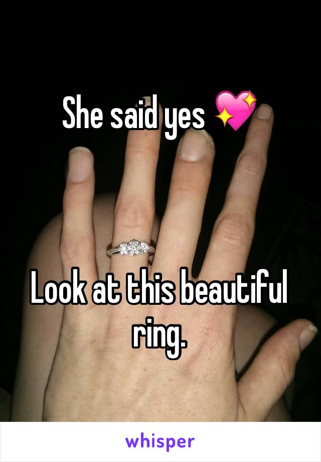 She said yes 💖



Look at this beautiful ring. 