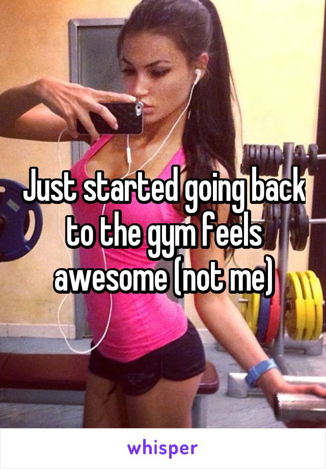 Just started going back to the gym feels awesome (not me)