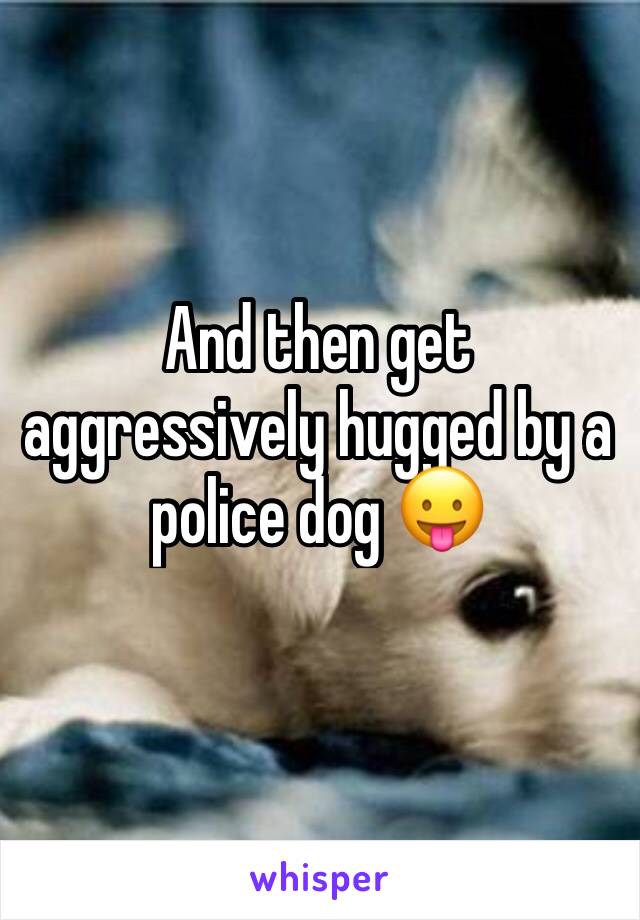 And then get aggressively hugged by a police dog 😛