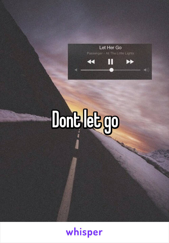 Dont let go