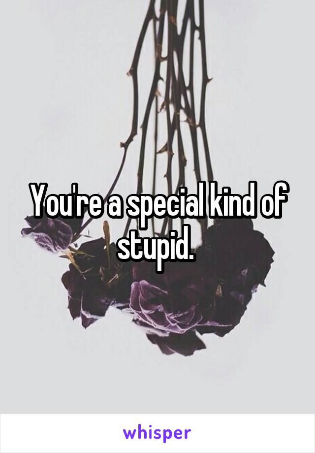 You're a special kind of stupid. 