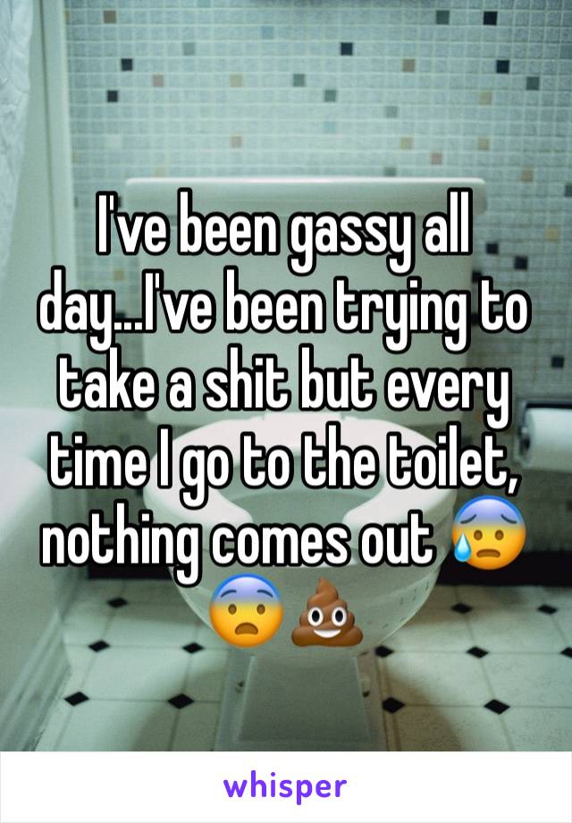 I've been gassy all day...I've been trying to take a shit but every time I go to the toilet, nothing comes out 😰😨💩